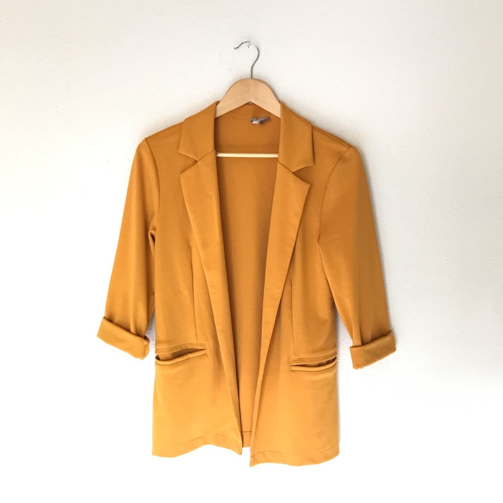 Single-Breasted Mustard Blazer - S